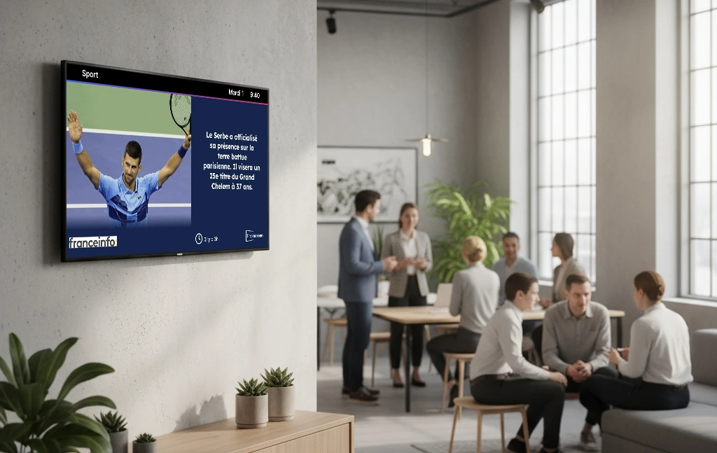 affichage dynamique dans un espace de coworking