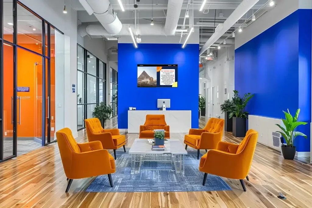 affichage dynamique dans un espace d'accueil