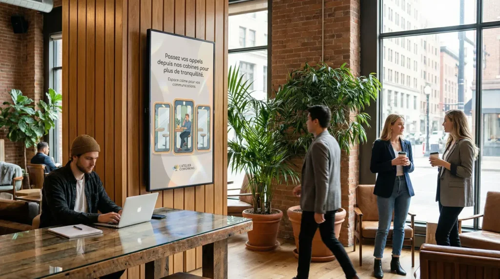 affichage regle de vie dans un espace de coworking