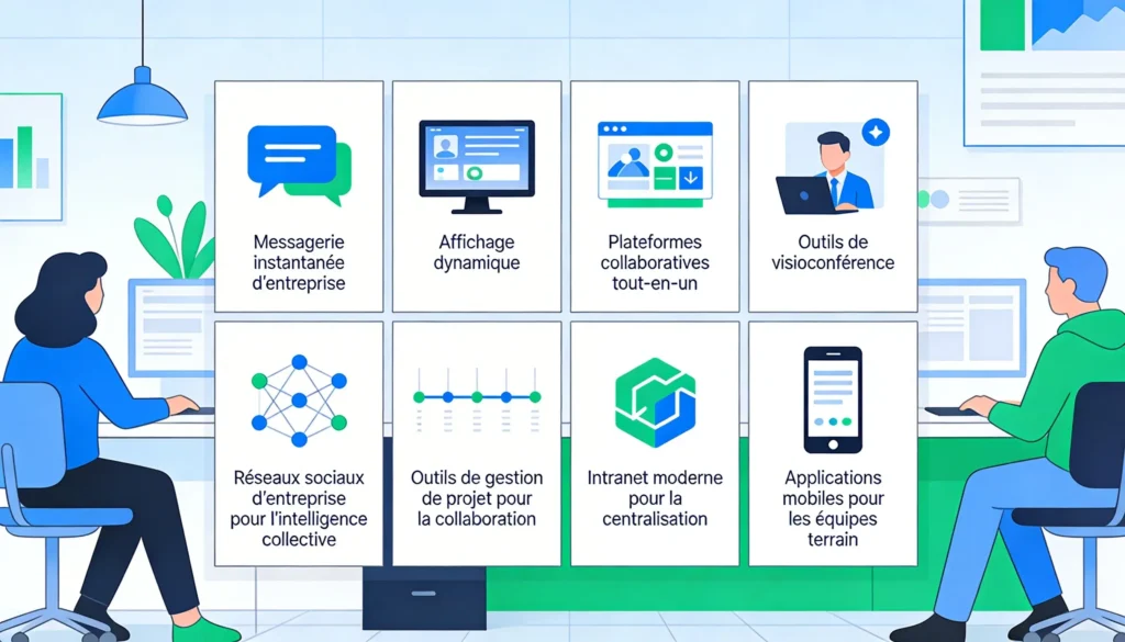 illustration d'alternatives aux emails pour la communication interne