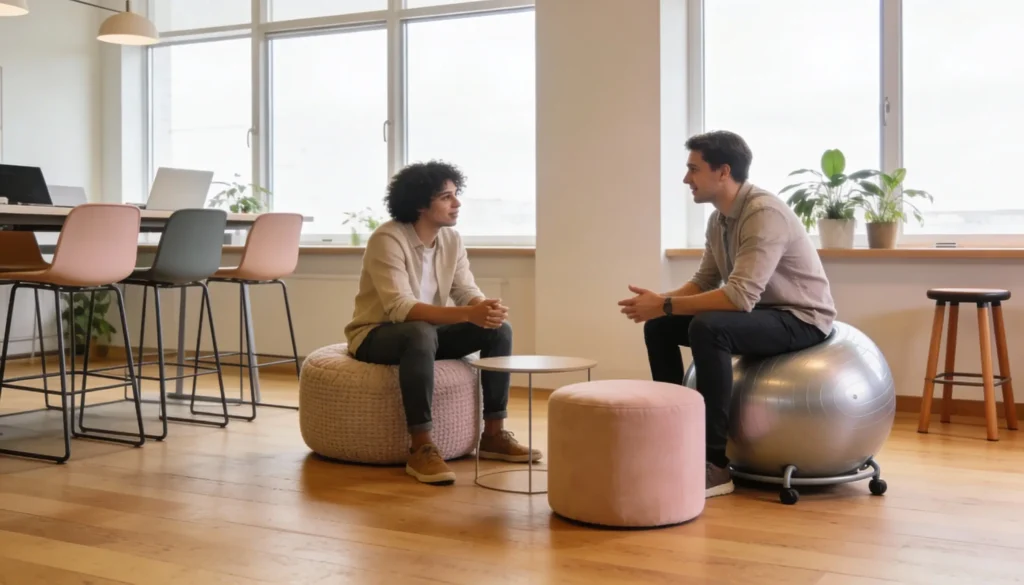 différents types d'assise pour un espace de travail